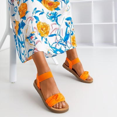 Neon Orange Redish Sandals - Footwear 1