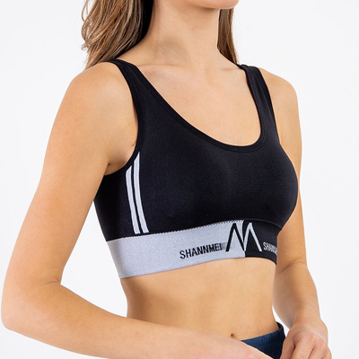 Black sports bra with inscriptions - Underwear