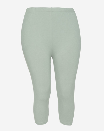 Женские зеленые леггинсы 3/4 PLUS SIZE - Одежда