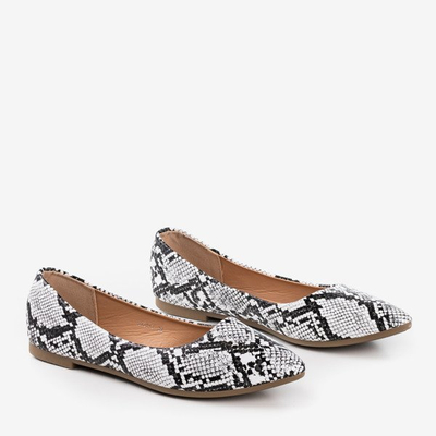 White women&#39;s ballerinas a&#39;la snake skin Lilla - Footwear 1