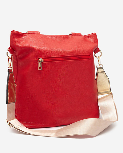 Women's red and gold medium eco-leather handbag - Accessories