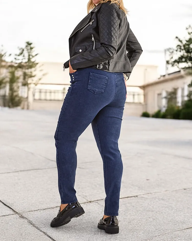 Royalfashion Women's plus size treggings pants