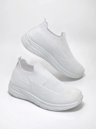 Royalfashion Women's White Slip-On Sports Shoes