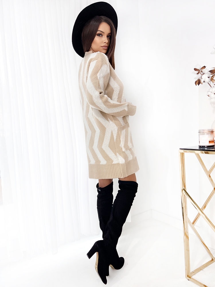 Royalfashion Koalt long plaid button-down sweater