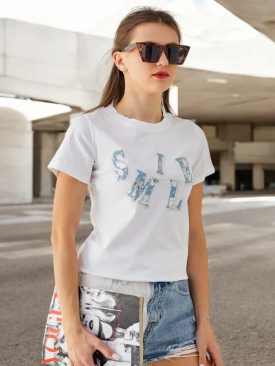 Royalfashion Women's cotton blouse with the inscription