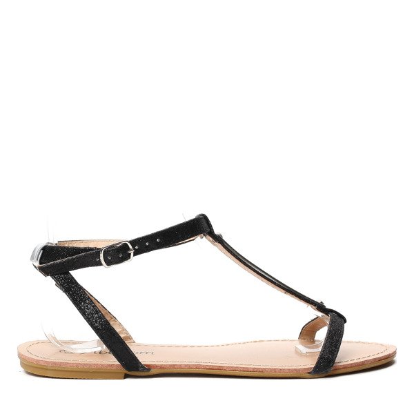 Czarne sandały brokatowe Legacy- Obuwie