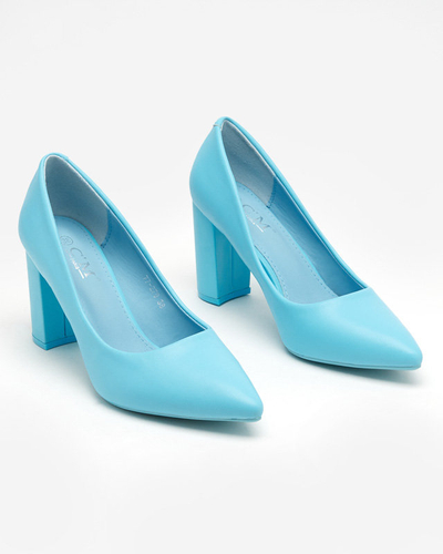 Blue women's pumps on the post Sweet - Shoes