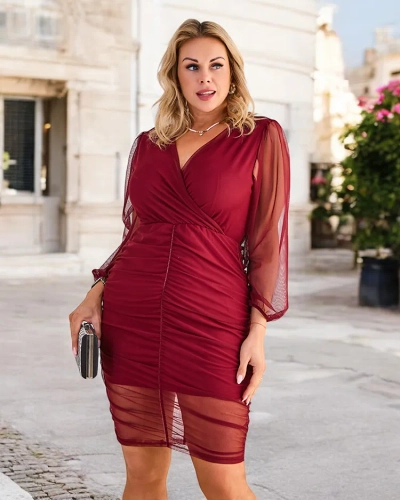 Royalfashion Sieviešu mini kleita ar skrūvēšanu PLUS SIZE