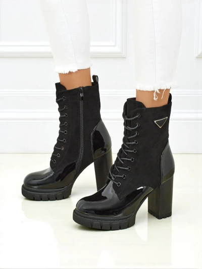 Ботильоны женские эко-замшевые на каблуке-столбике Event Bramble