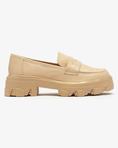 Women's beige moccasins on a solid sole Desika - Footwear