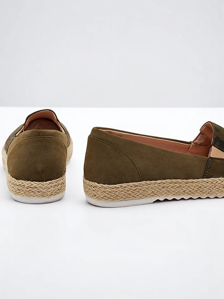 Zaļas sieviešu espadrilles Nuhente camo - Apavi