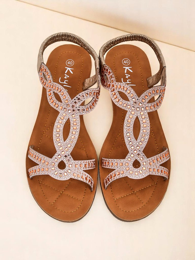 Royalfashion Sieviešu sandales ar dekoratīvām siksnām Lola Grace