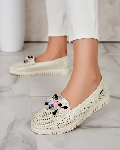 Royalfashion Sieviešu ažūra mokasīni ar pērlītēm Nasfali