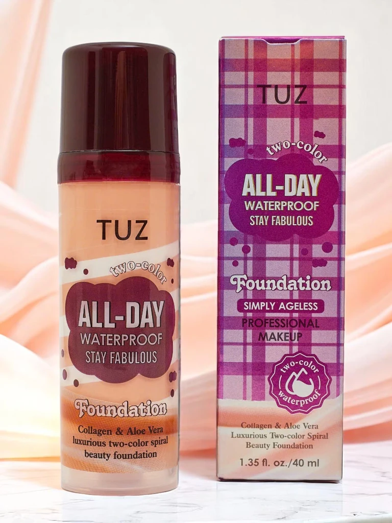 Mitrinošs divtoņu sejas tonālais krēms ar kolagēnu Bēšs