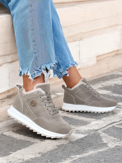 Royalfashion Grey women's insulated sports shoes Lahho