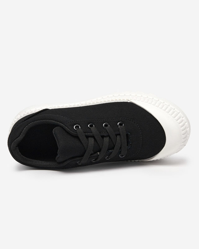 OUTLET Women's black sneakers with a white Comp sole - Footwear
