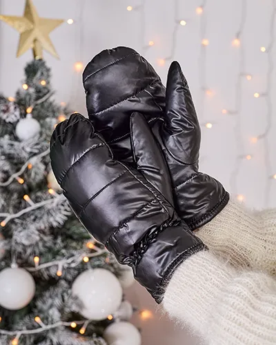 Женские черные перчатки Royalfashion