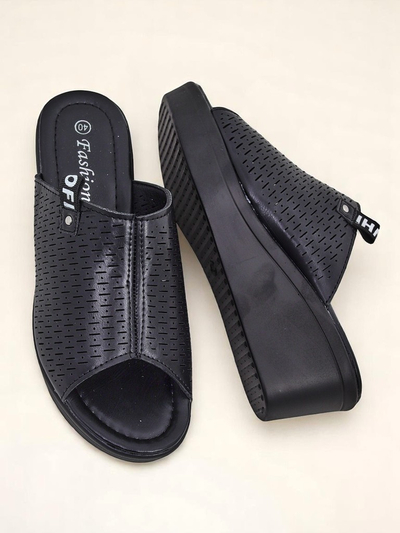 Royalfashion Women's Luna Wedge Heel Mules