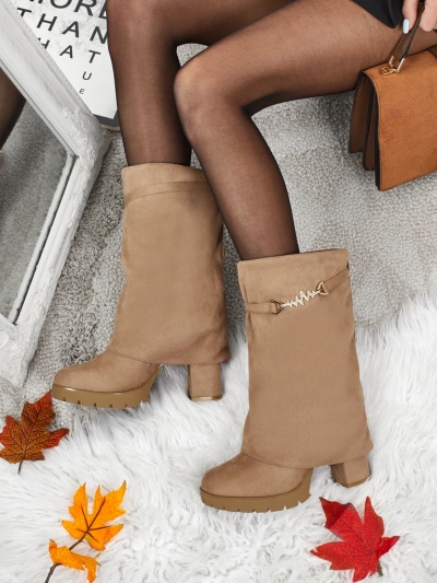 Flora Light Brown Elegant Autumn Ankle Boots