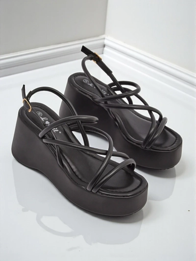 Royalfashion Women's Wedge Sandals Skyline Straps