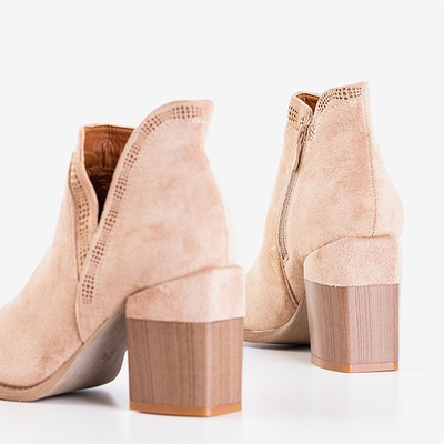 Light brown boots with square heel Lemere - Shoes