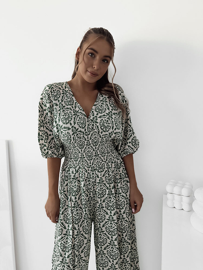 Royalfashion Sieviešu rakstains kombinezons