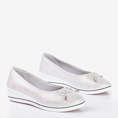 Silver ballerina on wedges Moriah - Shoes 1