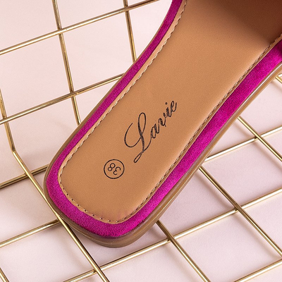 Fuchsia women's slippers with a Bonjour bow - Shoes