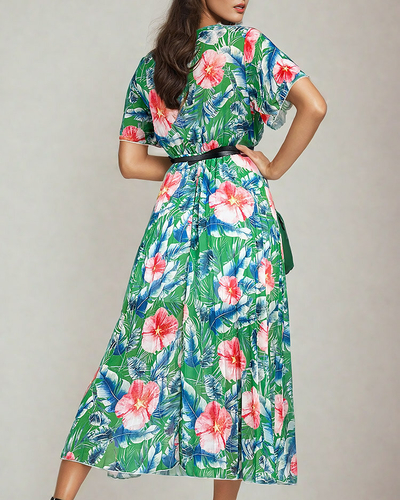 Royalfashion Женское плиссированное цветочное платье-миди