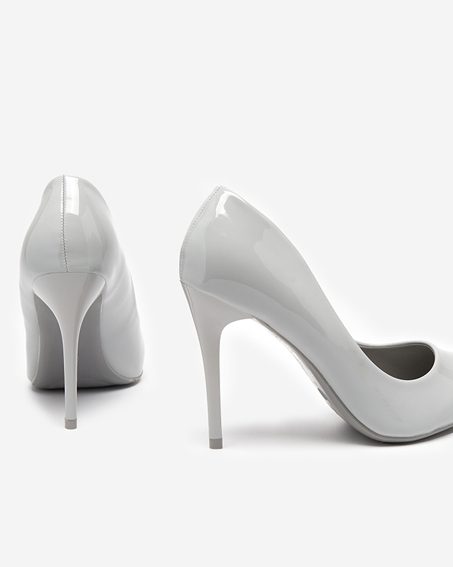 Gray women's lacquered pumps on a high heel Merier - Clothing