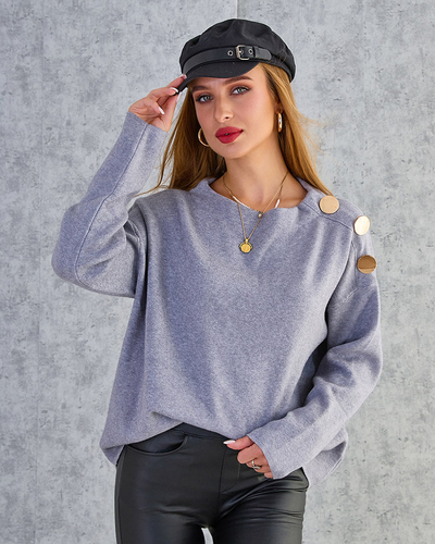 Royalfashion Thin women's sweater with shoulder decorations