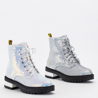 Women's ankle boots with Wysey holographic sequins - Footwear