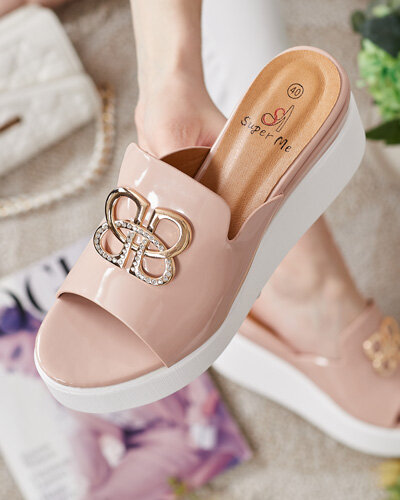 Royalfashion Лакированные женские шлепанцы на Sailla