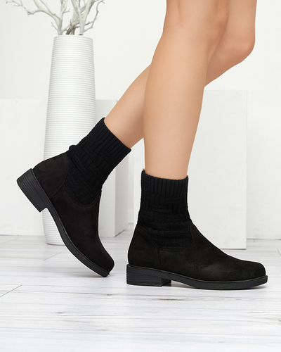Black women's boots with a flexible Asencion upper - Footwear