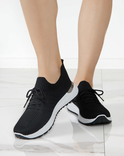OUTLET Erina women's black woven sneakers - Footwear