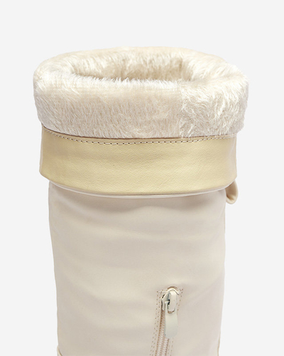 OUTLET Cream women's mid-calf boots Astaroth - Footwear