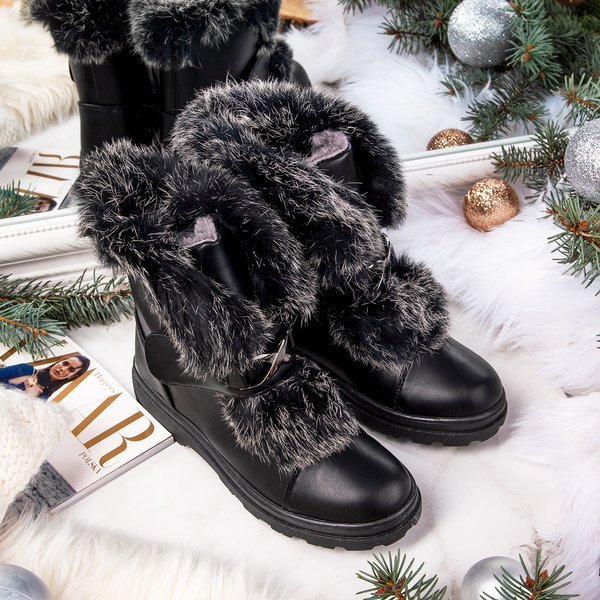 Black snow boots with fur All About You - Footwear 1