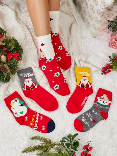Royalfashion Women's Long Festive Socks 5/pack