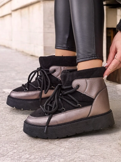 Royalfashion Women's lace-up snow boots Iniuc