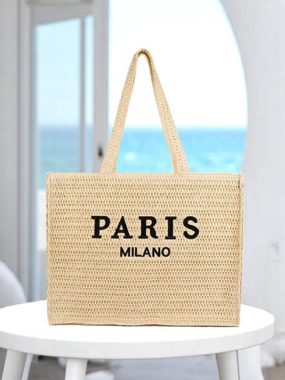 Large Women's Straw Tote Bag from Royalfashion - Paris Milano Style