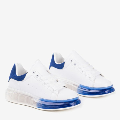 White and blue sneakers with a thicker Judite sole - Footwear