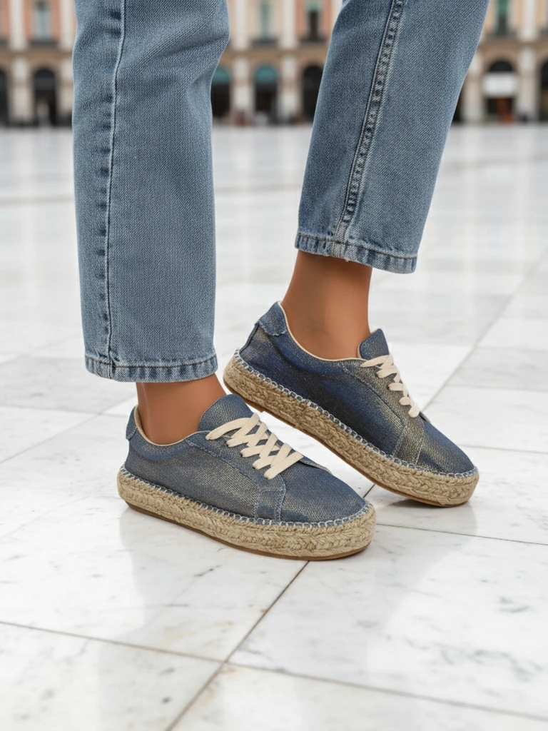 Aurelia Denim Espadrillos – женские кроссовки на плоской подошве из ткани