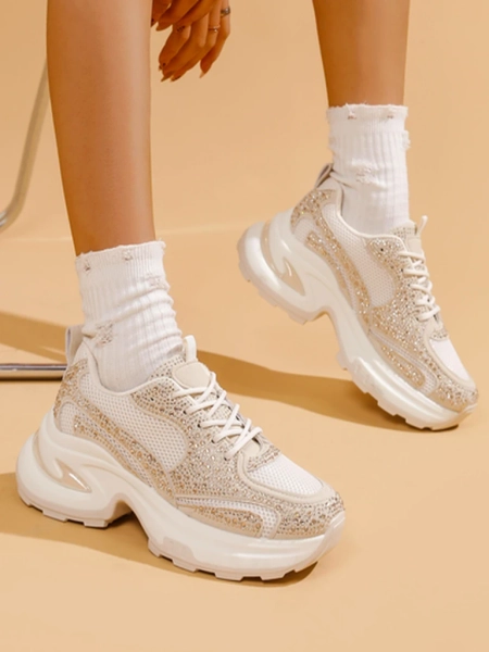 Royalfashion Women's Sports Sneakers with Rhinestones Bloss