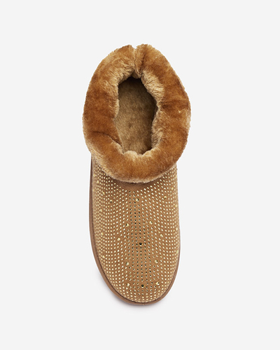 Women's snow boots with camel cubic zirconias Rudis - Footwear