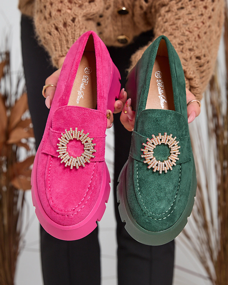 Royalfashion Fuchsia Женские мокасины из экозамши Likoki