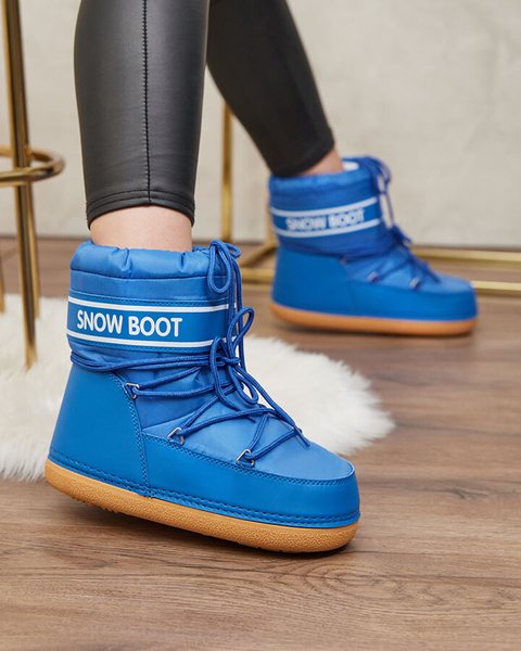 Royalfashion Blue women's snow boots with welt Soblesia