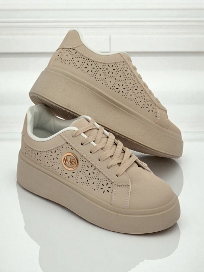 Women's platform sneakers Callista Royalfashion ecru eco-leather