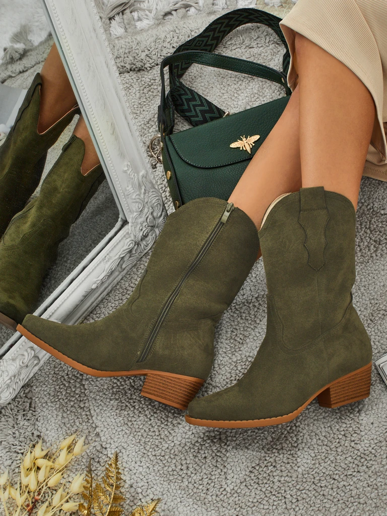 Women's Eco Suede Cowboy Boots SpireHush