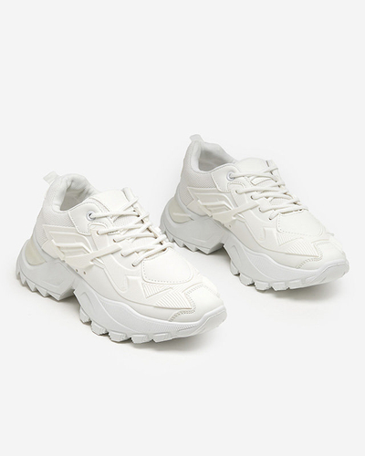 Women's white sports sneakers Bayart - Footwear