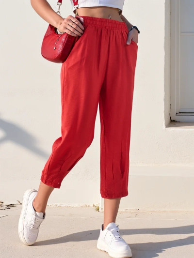 Royalfashion taisās sieviešu bikses no auduma 7/8